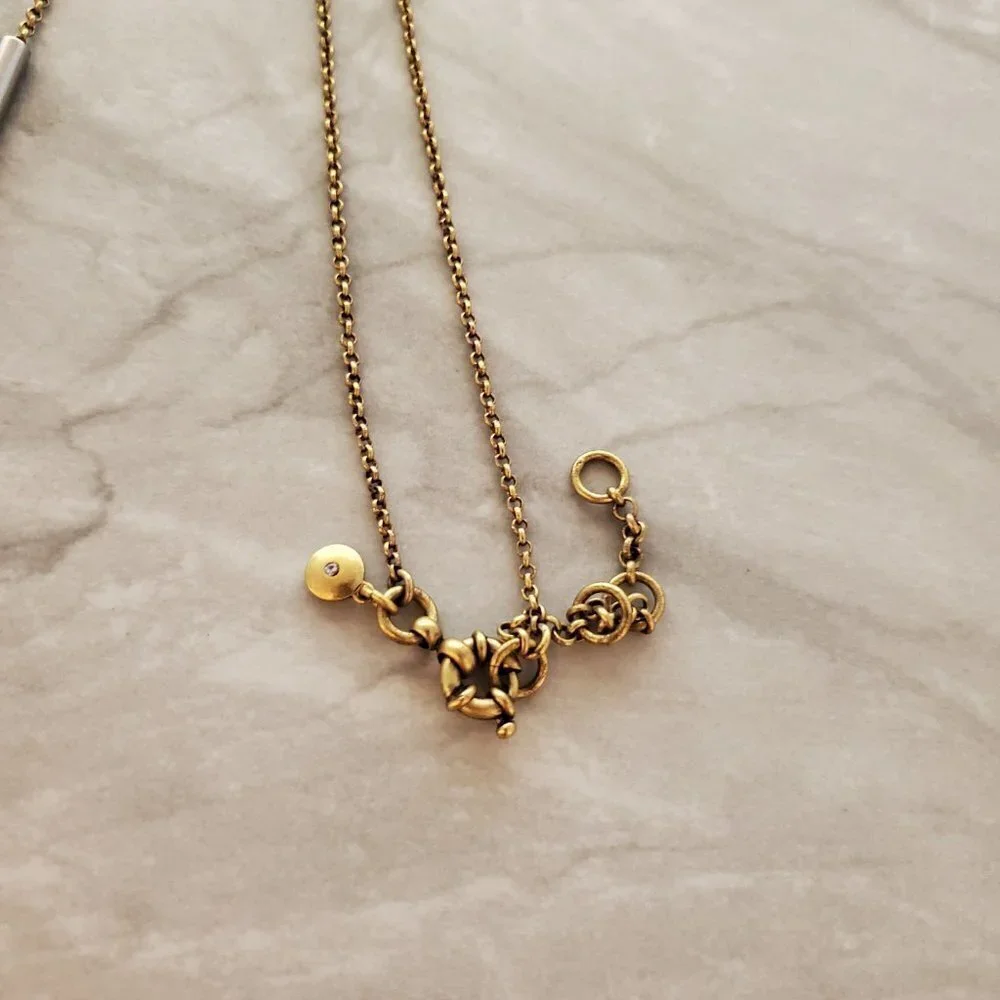 💖 J.Crew Antiqued Silver Gold Long Beaded Necklace 💖